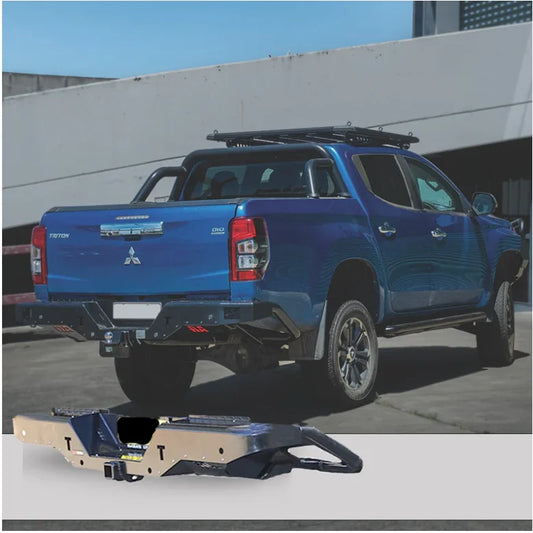 Blue pickup truck with aftermarket steel rear step tow bar for Mitsubishi MR Triton 2019+