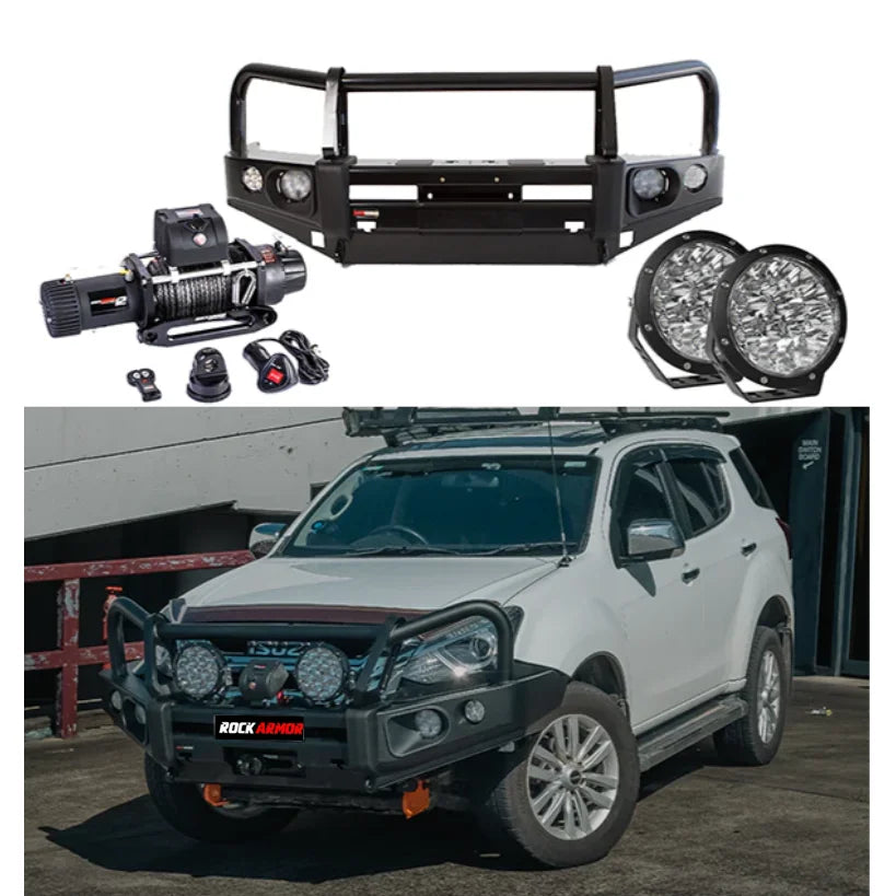 Automotive off-road accessories featuring Rockarmor Elite Bullbar with control box for Isuzu Dmax 2012-2020 without bumper cut