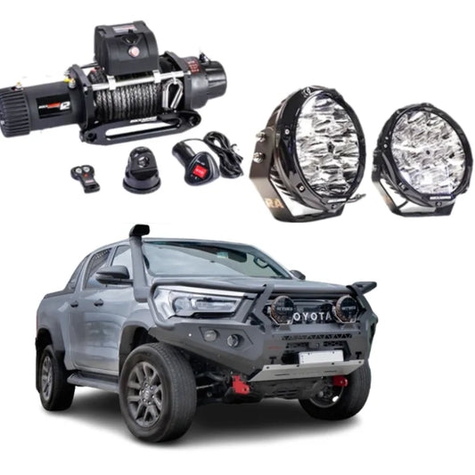 Rockarmor Gt Hoop Bullbar Combo Pack - Toyota Hilux Widebody 2022 + - Winch Bar Combo