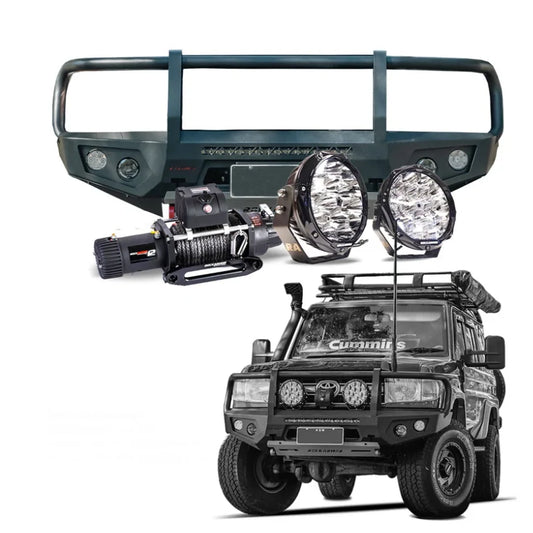 Off-road vehicle accessories featuring a Steel Hoop Bullbar for Toyota VDJ78 Troopy