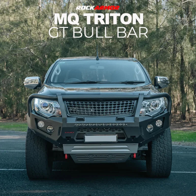 Rockarmor Gt Steel Hoop Bullbar - Mitsubishi Mq Triton (Full Bar Replacement) - Winch Bar