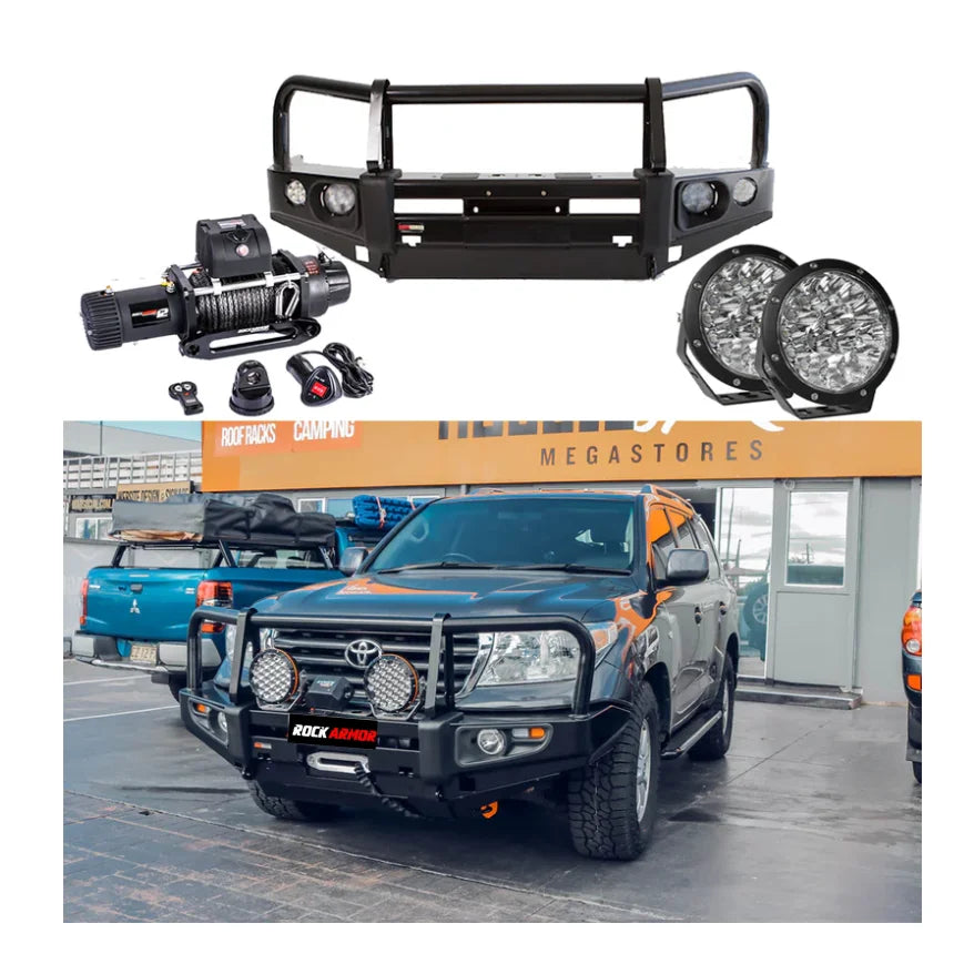 Rockarmor Premium Bullbar Frontal Combo To Suit Toyota Landcruiser 200 Series 2007-2015 (Bumper Cut) - Winch Bar Combo
