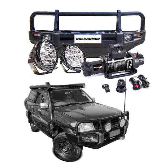 Rockarmor Premium Bullbar Frontal Combo To Suit Toyota Landcruiser Fj105 1998-2002 (Live Axle)(Full Bar Replacement)