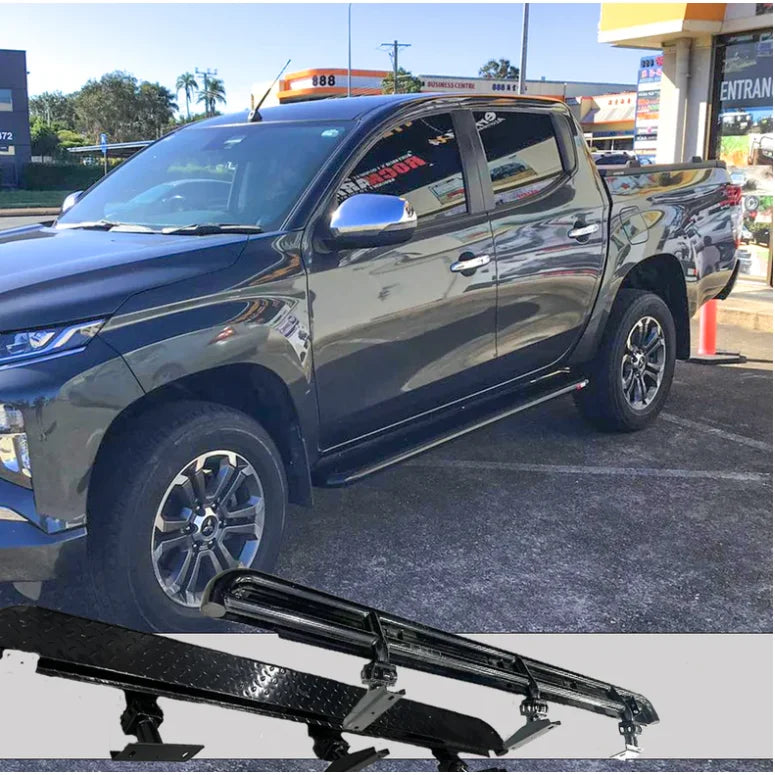 Rockarmor Steel Rockslider Side Steps To Suit Mitsubishi Triton MV - Side Steps
