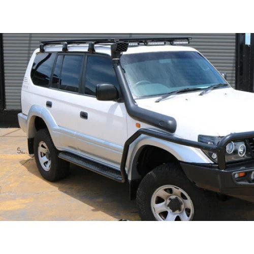 White off-road vehicle with Rockarmor Steel Rockslider Side Steps for Toyota Prado Fitting Video